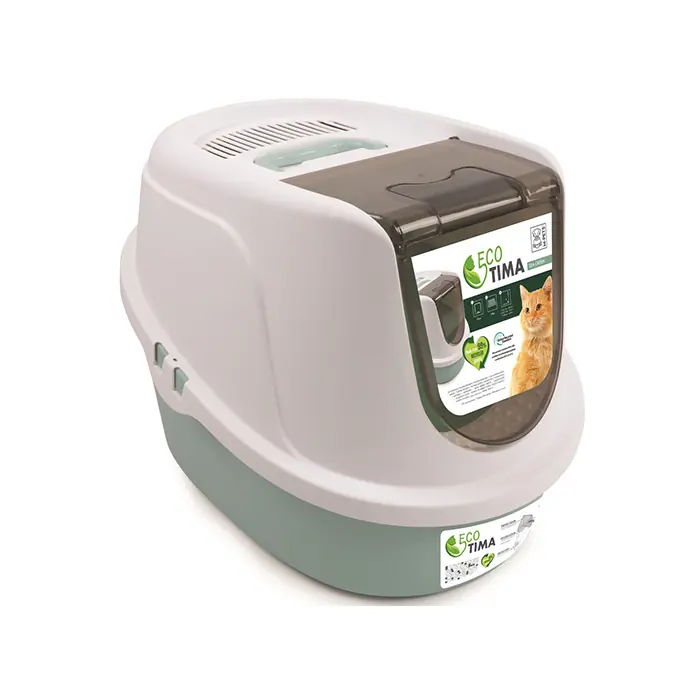 M-PETS ECO TİMA KAPALI KEDİ TUVALETİ LARGE SEA GREEN