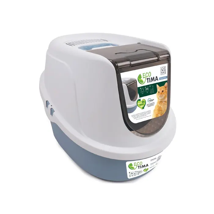 M-PETS ECO TİMA KAPALI KEDİ TUVALETİ OCEAN BLUE 40X38X53CM