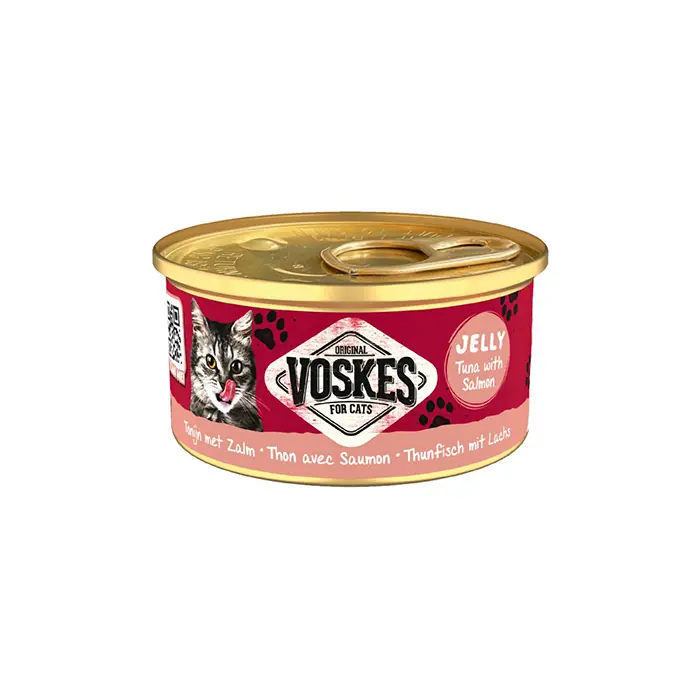 VOSKES JELLY TON VE SOMON BALIKLI YETİŞKİN KEDİ KONSERVESİ 85GR