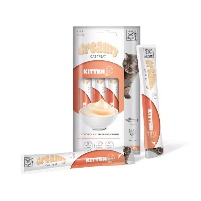 M-PETS KİTTEN YAVRU KEDİLER İÇİN ÖZEL KREMA KEDİ ÖDÜLÜ 4X15GR