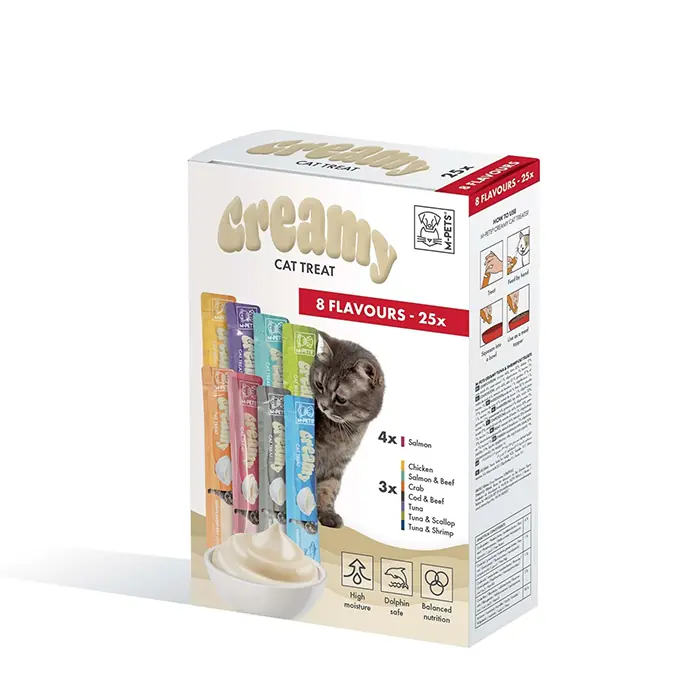 M-PETS CREAMY 8 LEZZET KARIŞIK KEDİ ÖDÜLÜ 25X15GR