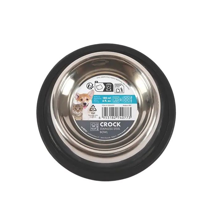 M-PETS CROCK PASLANMAZ ÇELİK KEDİ KÖPEK MAMA VE SU KABI XS