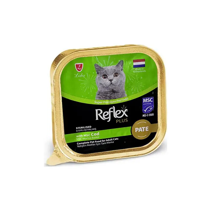 REFLEX PLUS PATE MORİNA BALIKLI KISIRLAŞTIRILMIŞ YAŞ KEDİ MAMASI 85GR