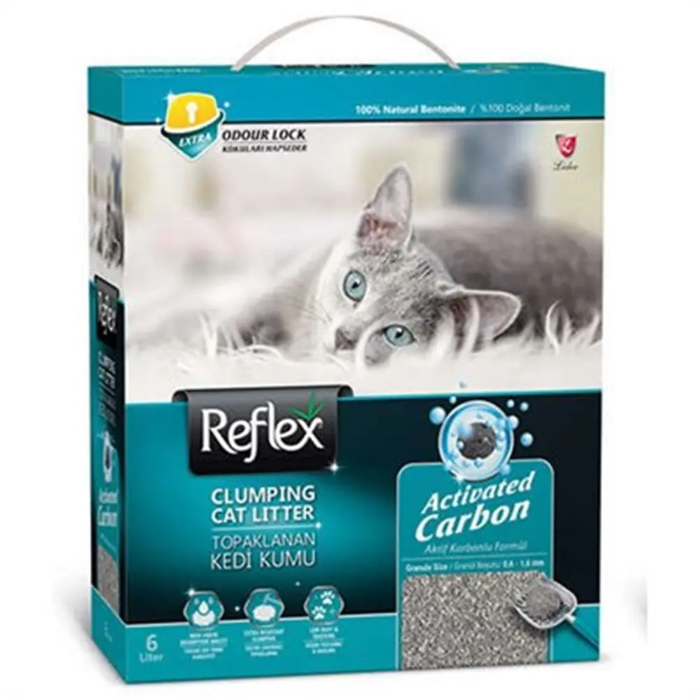 REFLEX ACTİVATED CARBON KOKU KONTROLÜ GRİ KEDİ KUMU 10 LT
