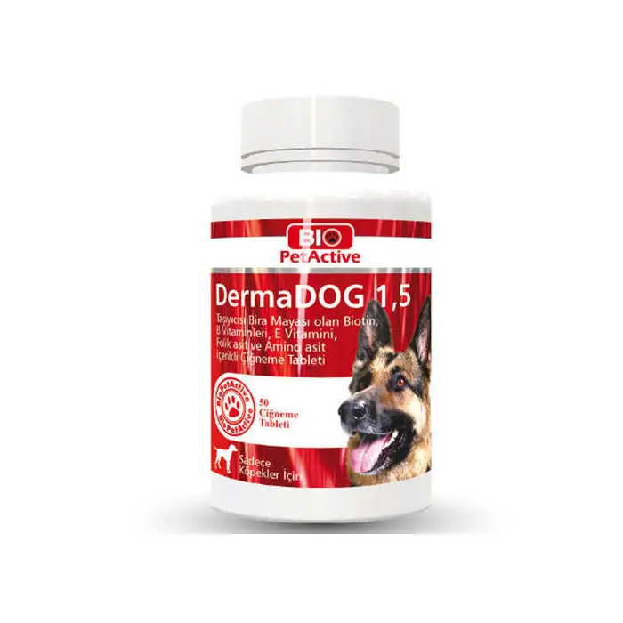 BİO PET ACTİVE DERMADOG 1,5 ÇİNKO SARIMSAKLI MAYASI TABLETİ 75 GR - 50 TABLET