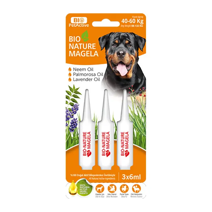 BİO PET ACTİVE KÖPEK TÜY VE DERİ BAKIM DAMLASI 40-60KG 3X6ML