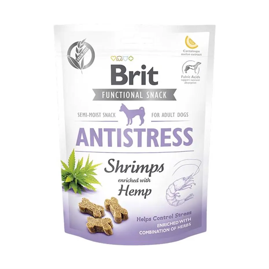 BRİT CARE ANTİSTRESS KENEVİR VE KARİDESLİ KÖPEK ÖDÜL MAMASI 150GR