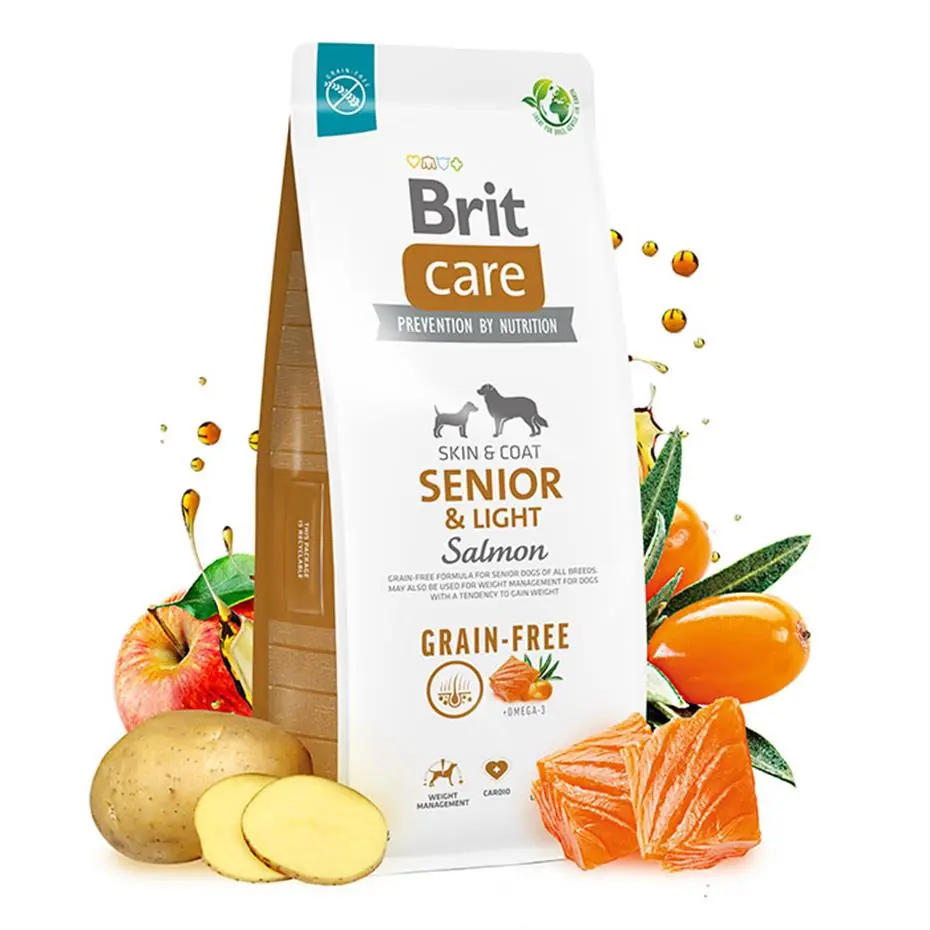 BRİT CARE SENİOR & LİGHT SOMONLU VE PATATESLİ TAHILSIZ YAŞLI KÖPEK MAMASI 12KG