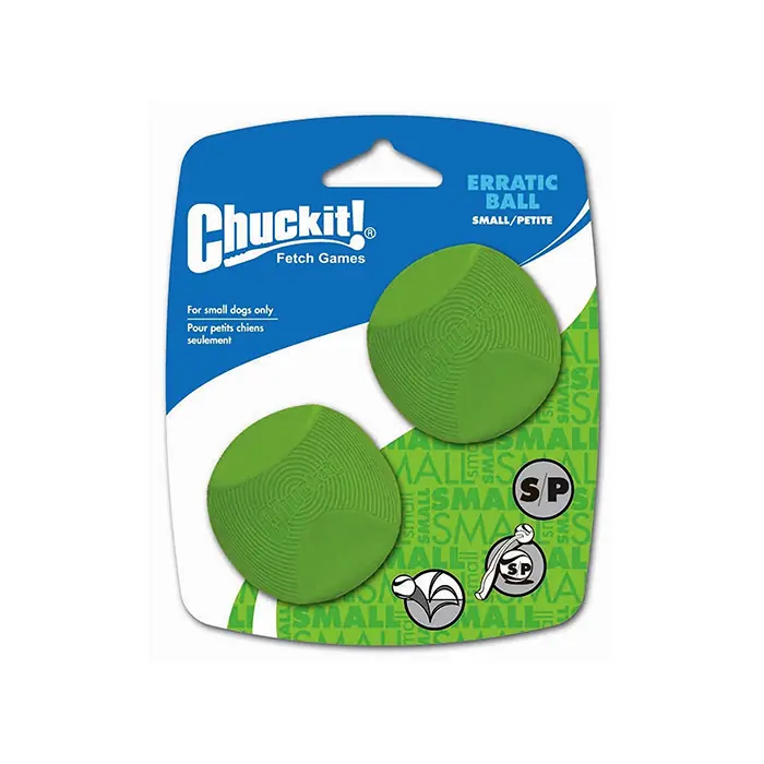 CHUCKİT! ERRATİC BALL DAYANIKLI DOĞAL KAUÇUK KÖPEK OYUN TOPU 2'Lİ SMALL 5,1CM