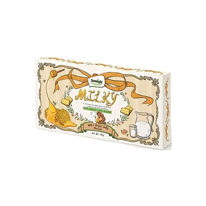 DENTALİGHT MİLKY CHOCO BAR SÜT VE ARI SÜTÜ AROMALI KÖPEK ÇİKOLATASI 80 GR