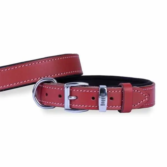 DOGGİE YUMUŞAK DOKU SADE KÖPEK BOYUN TASMASI RED 3X42-50CM