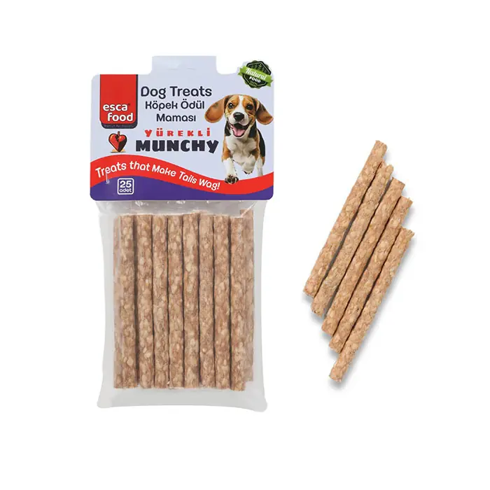 ESCA MUNCHY YÜREKLİ ÇUBUK KÖPEK ÖDÜLÜ 12CM 25 ADET