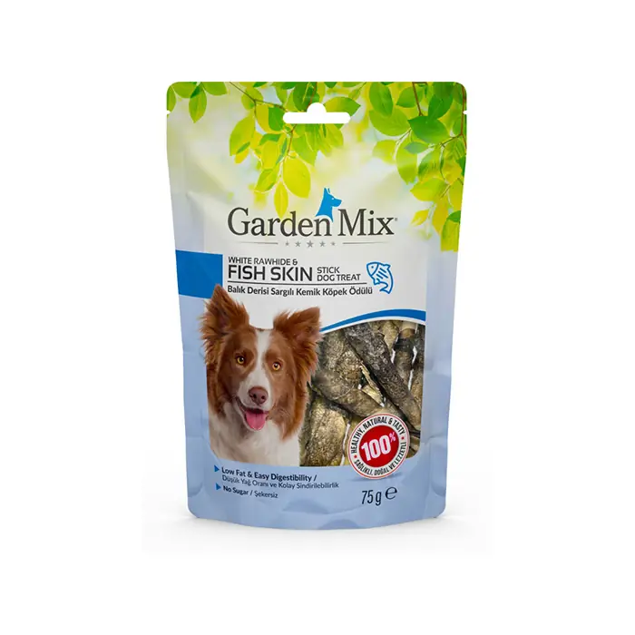 GARDEN MİX BALIK DERİSİ SARGILI KEMİK KÖPEK ÖDÜLÜ 75GR