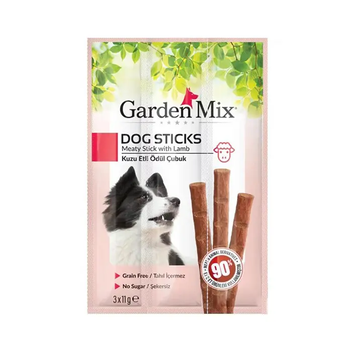 GARDEN MİX KUZU ETLİ TAHILSIZ KÖPEK STİCK ÖDÜLÜ 3X11GR
