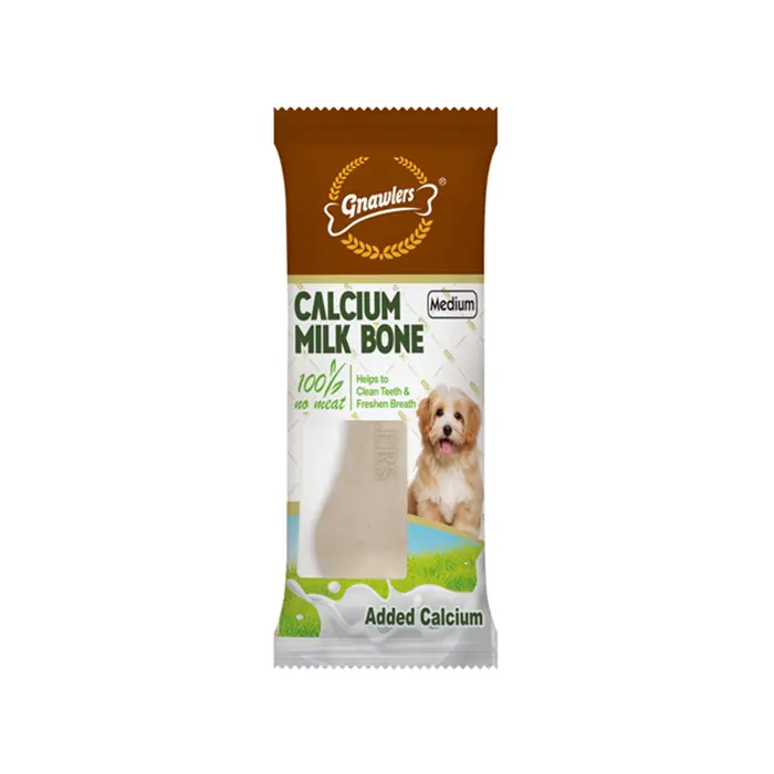 GNAWLERS CALCİUM MİLK BONE KALSİYUMLU SÜTLÜ KÖPEK ÖDÜL KEMİĞİ 7,5CM 23GR