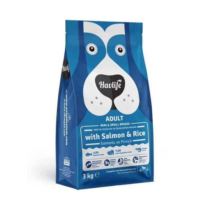 HAVLİFE MİNİ IRK YETİŞKİN SOMONLU KÖPEK MAMASI 3KG