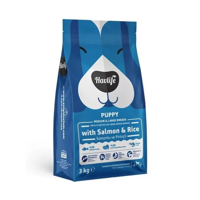 HAVLİFE ORTA BÜYÜK IRK YAVRU SOMONLU KÖPEK MAMASI 3KG