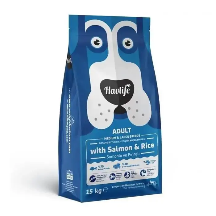 HAVLİFE ORTA BÜYÜK IRK YETİŞKİN SOMONLU KÖPEK MAMASI 15KG