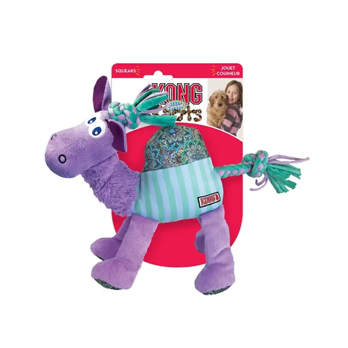 KONG KNOTS CARNİVAL CAMEL SESLİ DİŞ İPLİ PELUŞ DEVE KÖPEK OYUNCAĞI LİLA 25CM