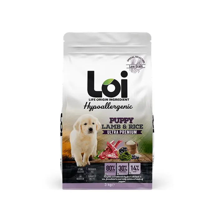 LOİ KUZULU PİRİNÇLİ YAVRU KÖPEK MAMASI 3KG
