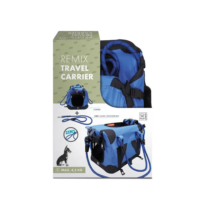 M-PETS 2IN1 REMİX TAŞIMA ÇANTASI MAVİ-SİYAH 41X28X28CM