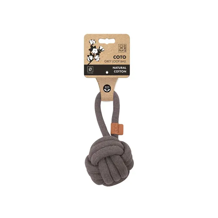 M-PETS COTO LOOP ÇEKMELİ ÖRGÜ TOP KÖPEK OYUNCAĞI GRİ 11CM