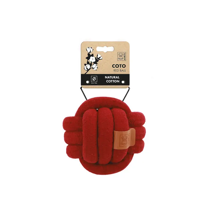 M-PETS COTO RED BALL ÖRGÜ TOP KÖPEK OYUNCAĞI 15CM
