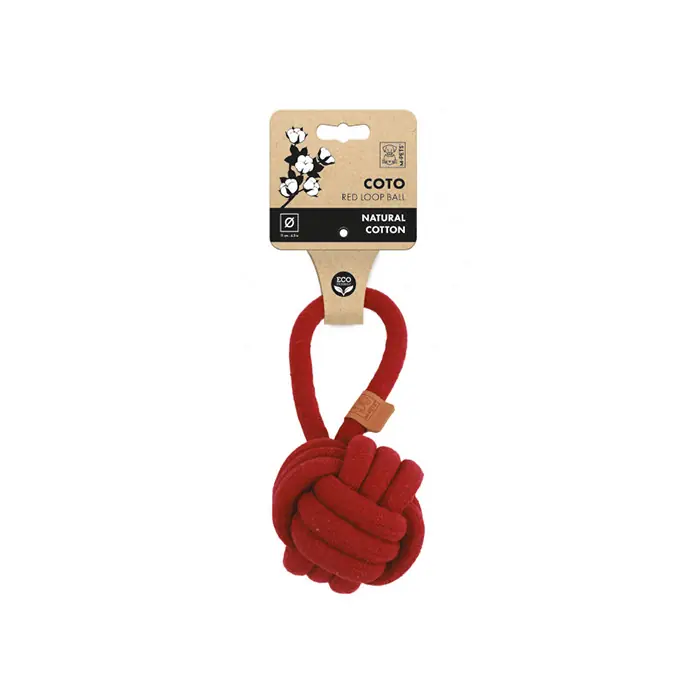 M-PETS COTO RED LOOP BALL ÖRGÜ ÇEKMELİ KÖPEK OYUNCAĞI 11CM