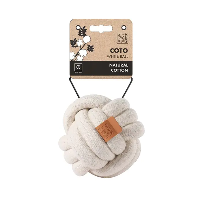M-PETS COTO WHİTE BALL ÖRGÜ TOP KÖPEK OYUNCAĞI 15CM