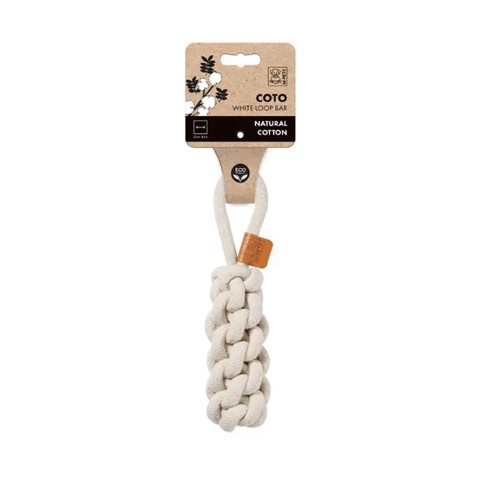 M-PETS COTO LOOP BAR ÖRGÜ KÖPEK OYUNCAĞI 22CM BEYAZ