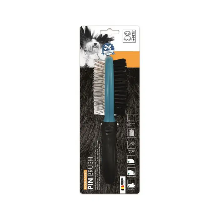 M-PETS PİN BRUSH ÇİFT TARAFLI KÖPEK FIRÇASI 7,5X23CM