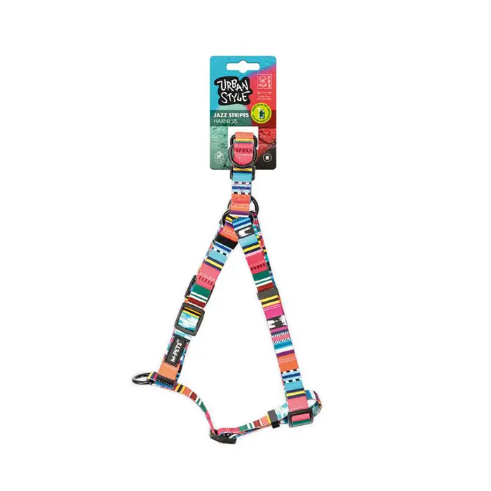 M-PETS URBAN STYLE JAZZ STRİPES KÖPEK GÖĞÜS TASMASI MEDİUM
