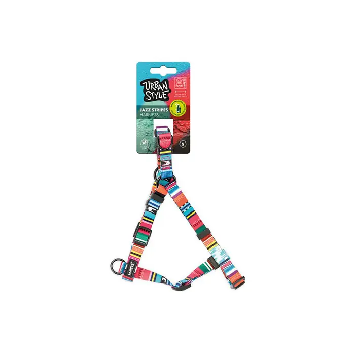 M-PETS URBAN STYLE JAZZ STRİPES KÖPEK GÖĞÜS TASMASI XSMALL