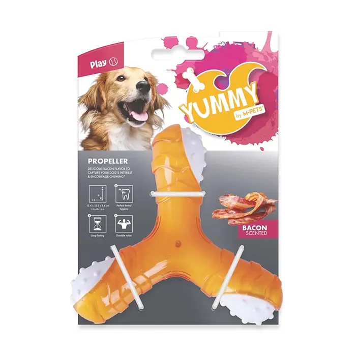 M-PETS YUMMY PROPELLER ET AROMALI KAUÇUK KÖPEK OYUNCAĞI
