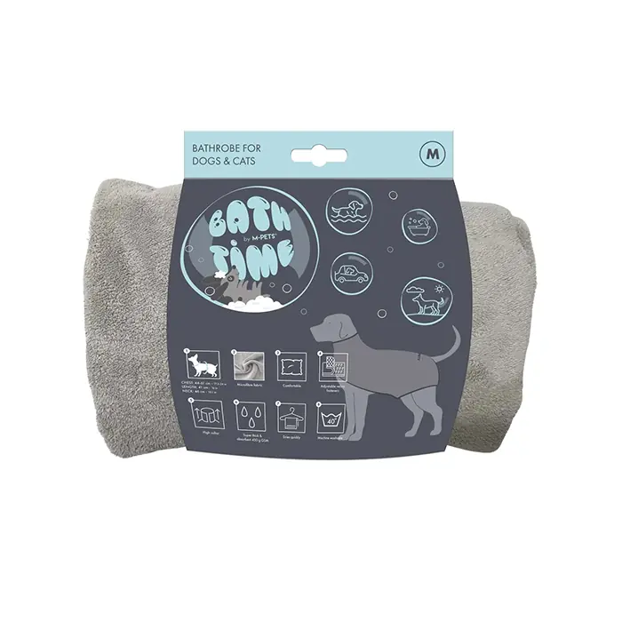 M-PETS BATH TİME KÖPEK BORNOZU MEDİUM