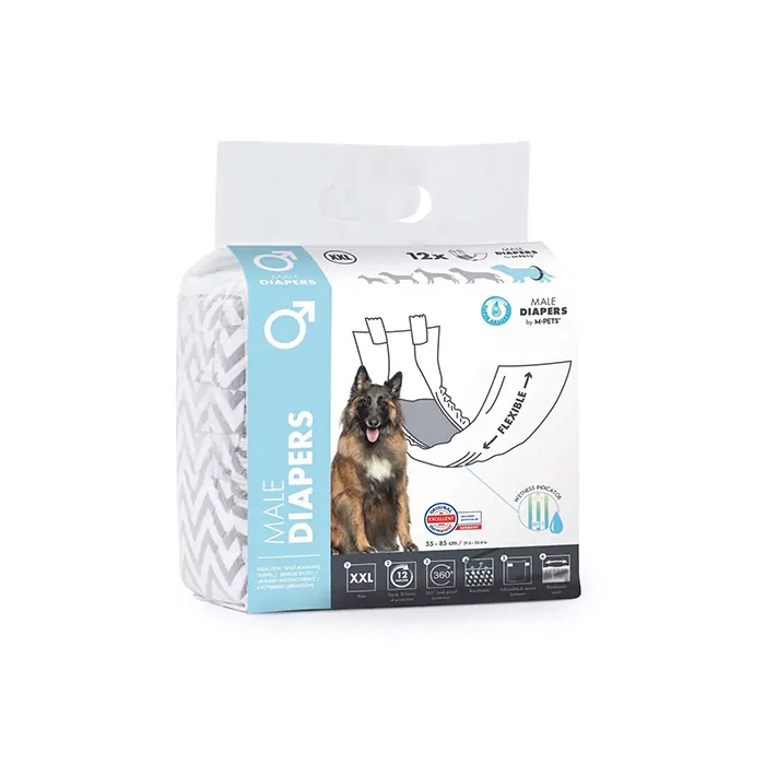 M-PETS DİAPERS ERKEK KÖPEKLER İÇİN KÜLOT XXLARGE 12Lİ