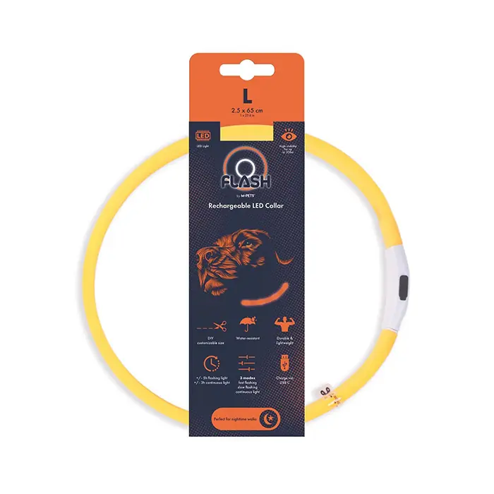 M-PETS FLASH LED KÖPEK BOYUN TASMASI LARGE 2,5X65CM