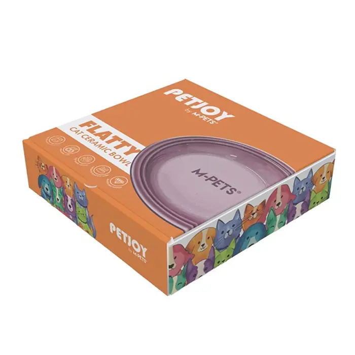 M-PETS PETJOY FLATTY SERAMİK KEDİ-KÖPEK MAMA VE SU KABI MOR 500ML