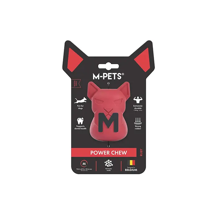 M-PETS POWER CHEW KAUÇUK KÖPEK ÖDÜL OYUNCAĞI RUBY MEDİUM