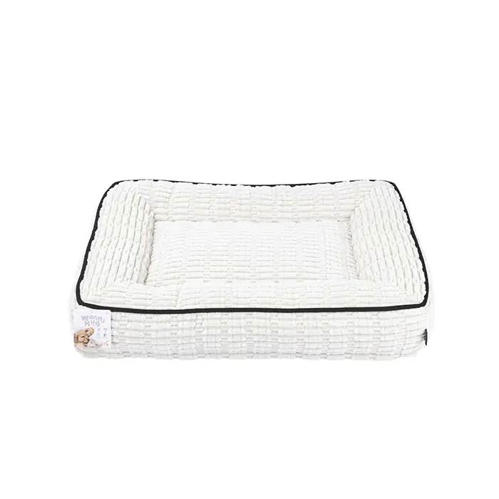 M-PETS WARM HUG KADİFE KEDİ KÖPEK YATAĞI BEYAZ LARGE