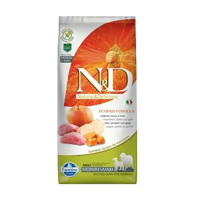 N&D DOG TAHILSIZ BALKABAKLI-Y.DOMUZLU-ELMA ADULT MEDİUM MAXİ 12 KG