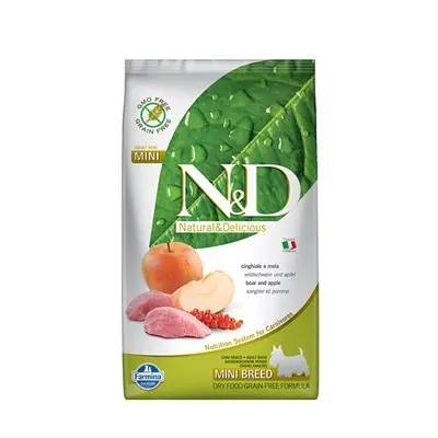 N&D TAHILSIZ Y.DOMUZ-ELMA ADULT MİNİ YETİŞKİN KÜÇÜK IRK KÖPEK MAMASI 2,5 KG