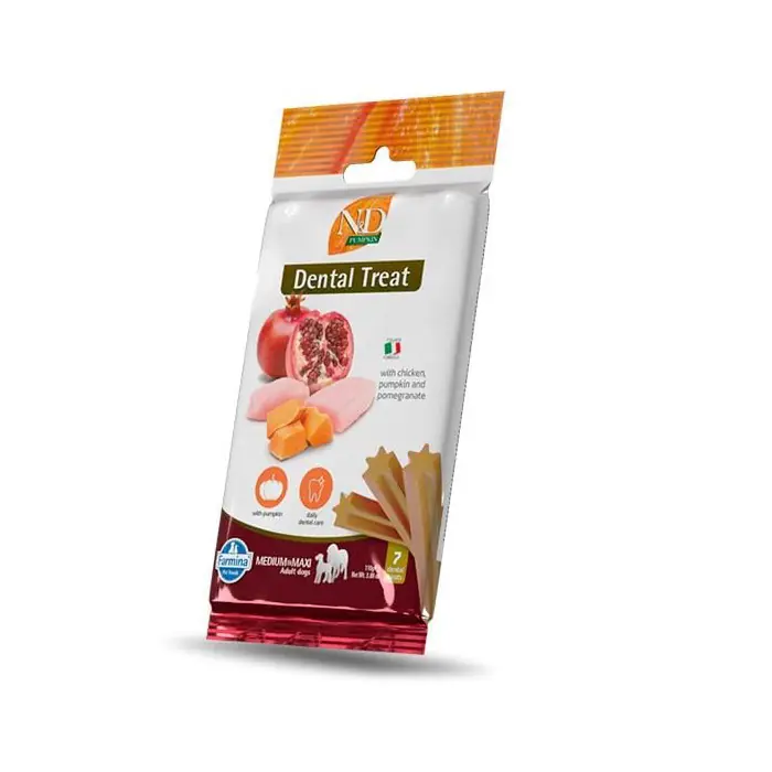N&D TREAT DENTAL TAVUKLU BALKABAKLI MEDİUM KÖPEK ÖDÜLÜ 60 GR