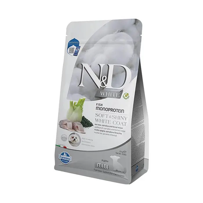 N&D WHİTE BALIKLI SPİRULİNALI MİNİ YAVRU KÖPEK MAMASI 1,5KG