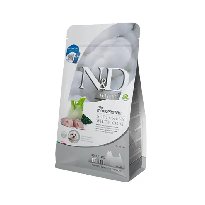 N&D WHİTE LEVREK REZENE VE SPİRULİNALI KÜÇÜK IRK YETİŞKİN BEYAZ KÖPEK MAMASI 5 KG