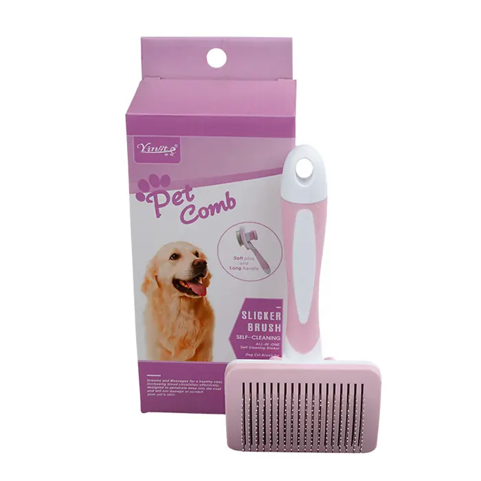 ORİJİN YİNGTE SUSTALI TEL UÇLU KEDİ KÖPEK FIRÇASI PEMBE SMALL