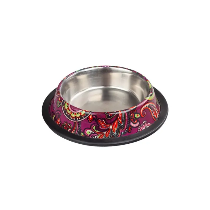 ORİPET ASR(ISBL) HİNT DESENLİ KIRMIZI KÖPEK MAMA SU KABI 24OZ