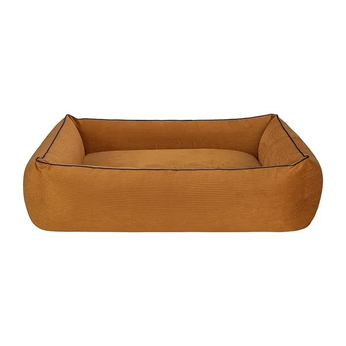 PET COMFORT GOLF KÖPEK YATAĞI HARDAL VE PARLİAMENT MAVİ BİYE LARGE 105X80CM