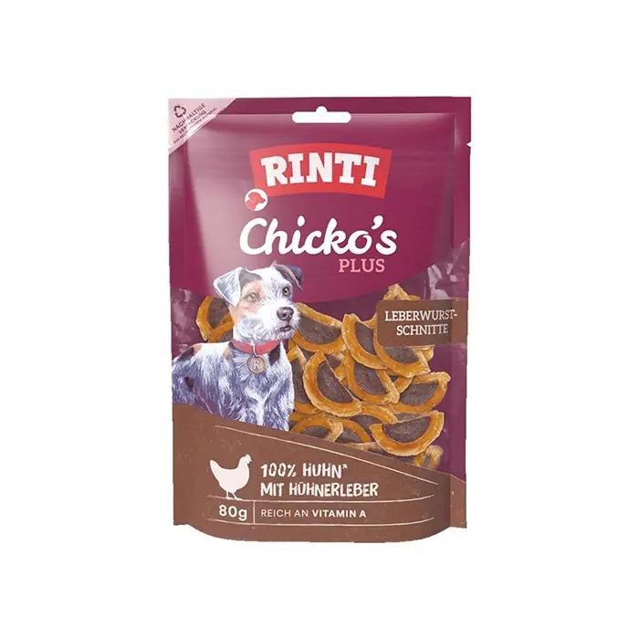 RINTI CHİCKO'S PLUS CİĞERLİ ET DİLİMLERİ KÖPEK ÖDÜLÜ 80 GR