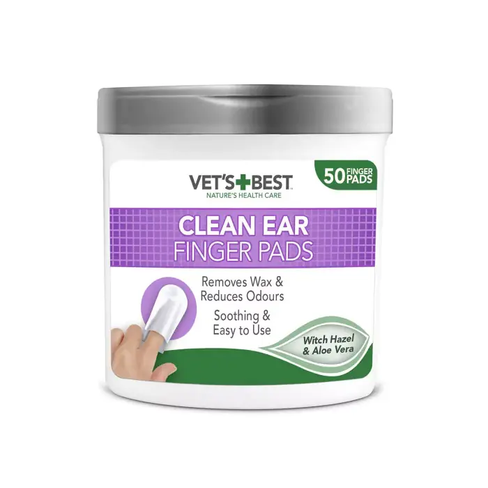 VET'S BEST KEDİ VE KÖPEKLER İÇİN FINDIK VE ALOE VERA ÖZLÜ KULAK TEMİZLEME PEDİ (50'Lİ)